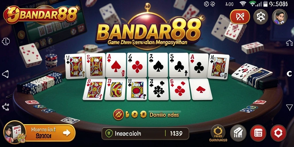 Screenshot utama BANDAR88 menampilkan permainan Domino yang seru dan interaktif.
