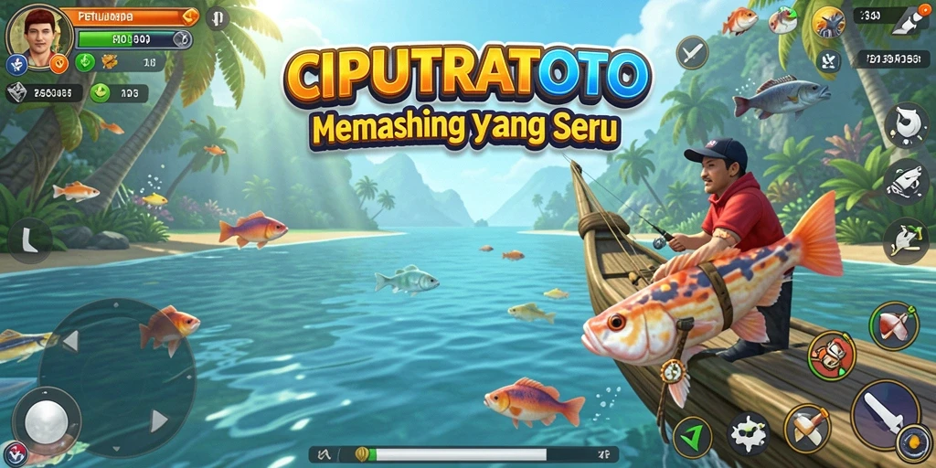Tampilan gameplay seru CIPUTRATOTO saat menangkap ikan.