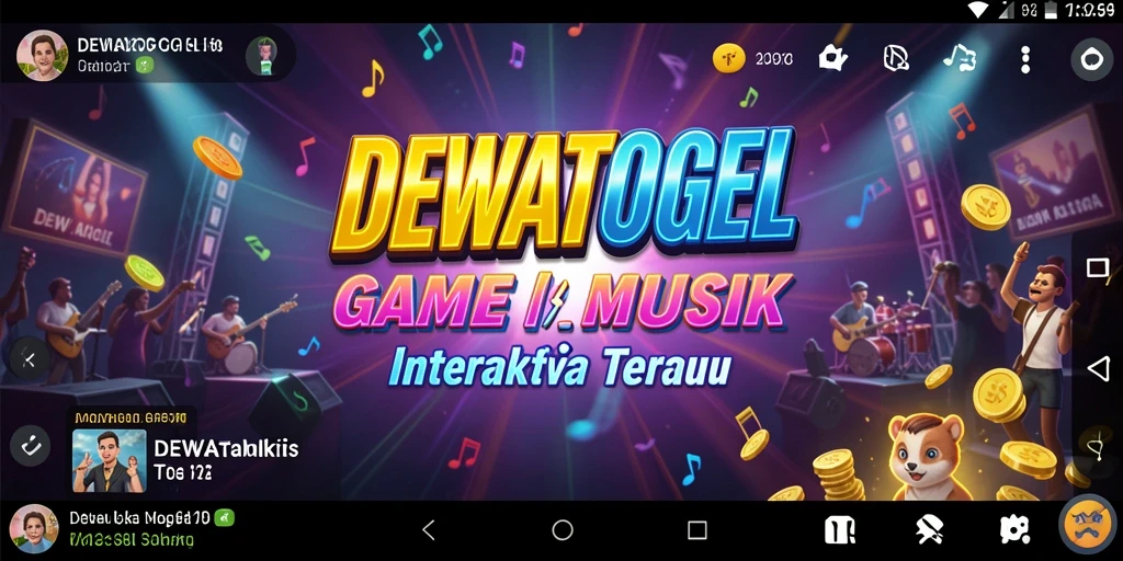 Tampilan gameplay DEWATOGEL dengan berbagai pilihan lagu.