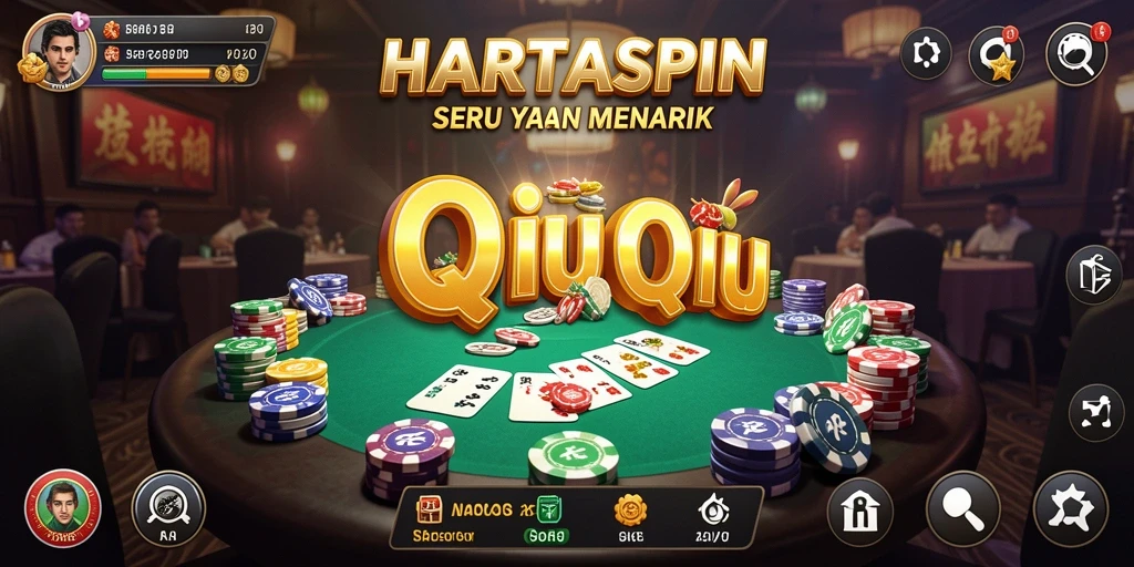 Tampilan menarik dari gameplay seru HARTASPIN QiuQiu.