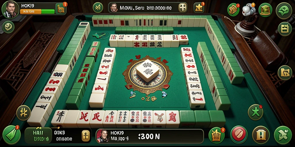 Tampilan gameplay HOKI9 dengan suasana Mahjong yang menegangkan.