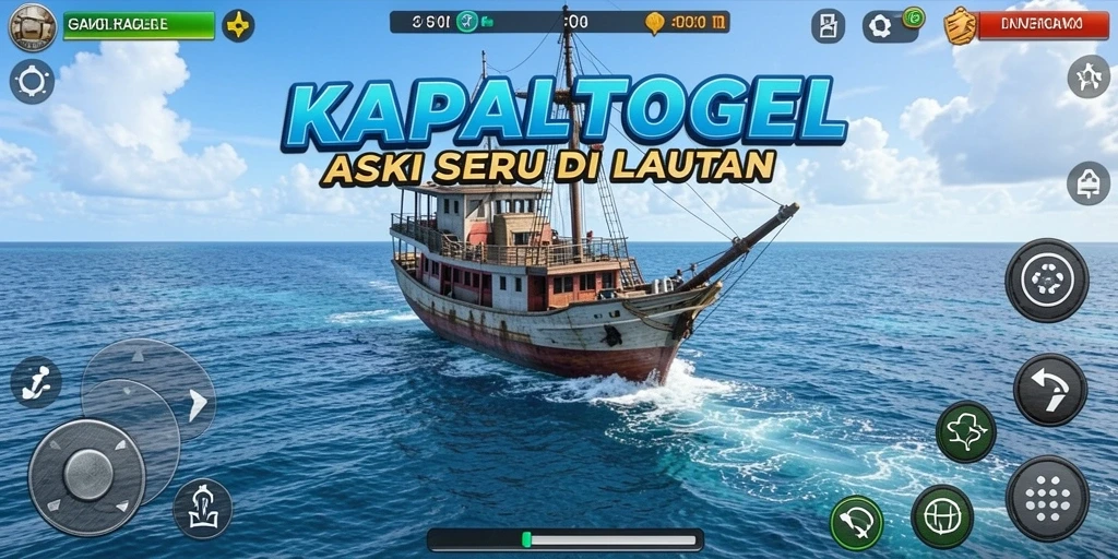 Tangkapan layar gameplay KAPALTOGEL yang penuh aksi di lautan.