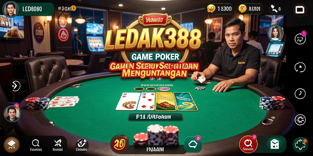 Tampilan menarik dan interaktif dari gameplay Poker di LEDAK388.