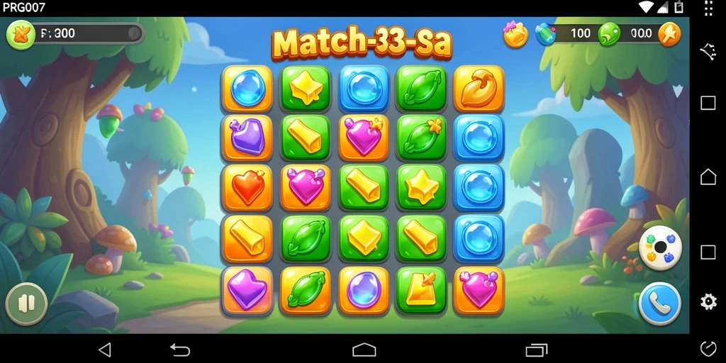 Gameplay seru PRG007 dengan grafis Match-3 yang memukau.