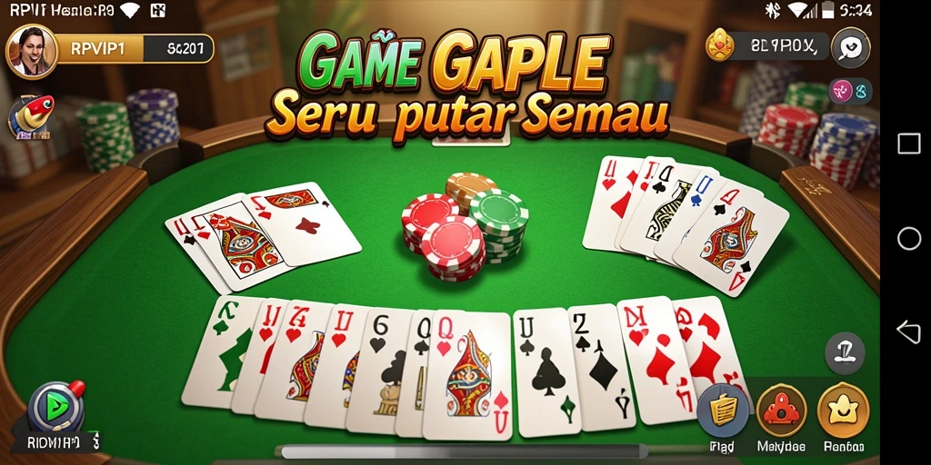 Screenshot RPVIP1 menunjukkan gameplay seru Gaple yang menarik.