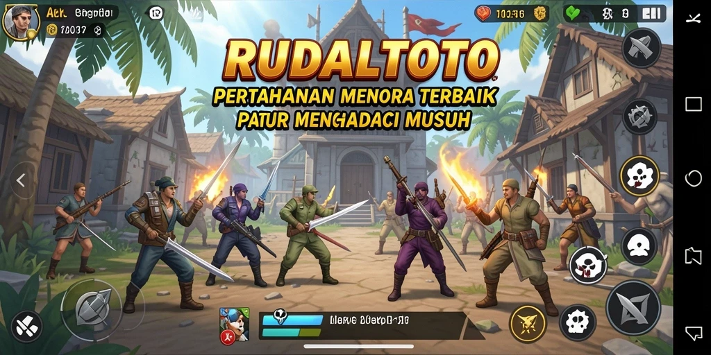 Gameplay seru Tower Defense di RUDALTOTO dengan menara strategis.