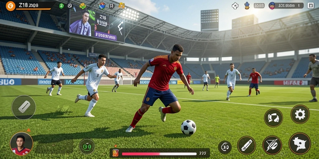 Gameplay Z18 yang menegangkan dan kompetitif dalam pertandingan olahraga.